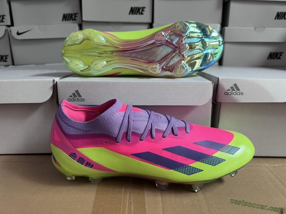 Adidas X Speedportal .1 2022 World Cup Boots FG Low-Tops Soccer Cleats - Pink/Purple/Blue/Green