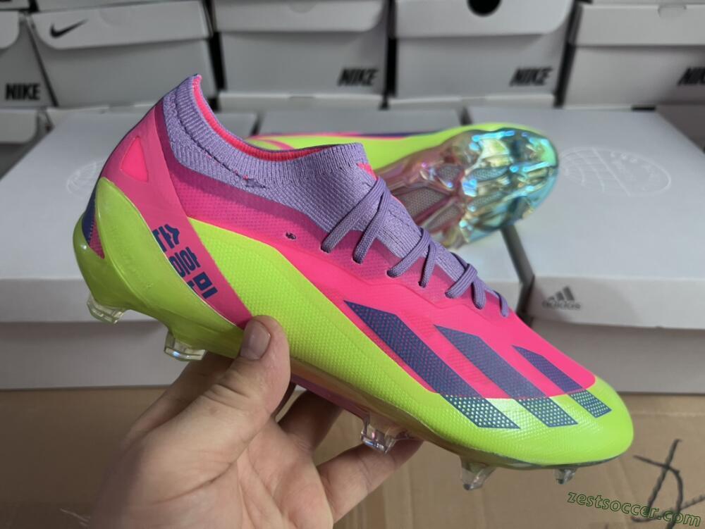 Adidas X Speedportal .1 2022 World Cup Boots FG Low-Tops Soccer Cleats - Pink/Purple/Blue/Green