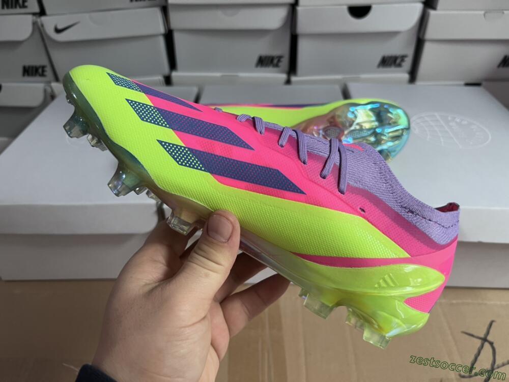 Adidas X Speedportal .1 2022 World Cup Boots FG Low-Tops Soccer Cleats - Pink/Purple/Blue/Green