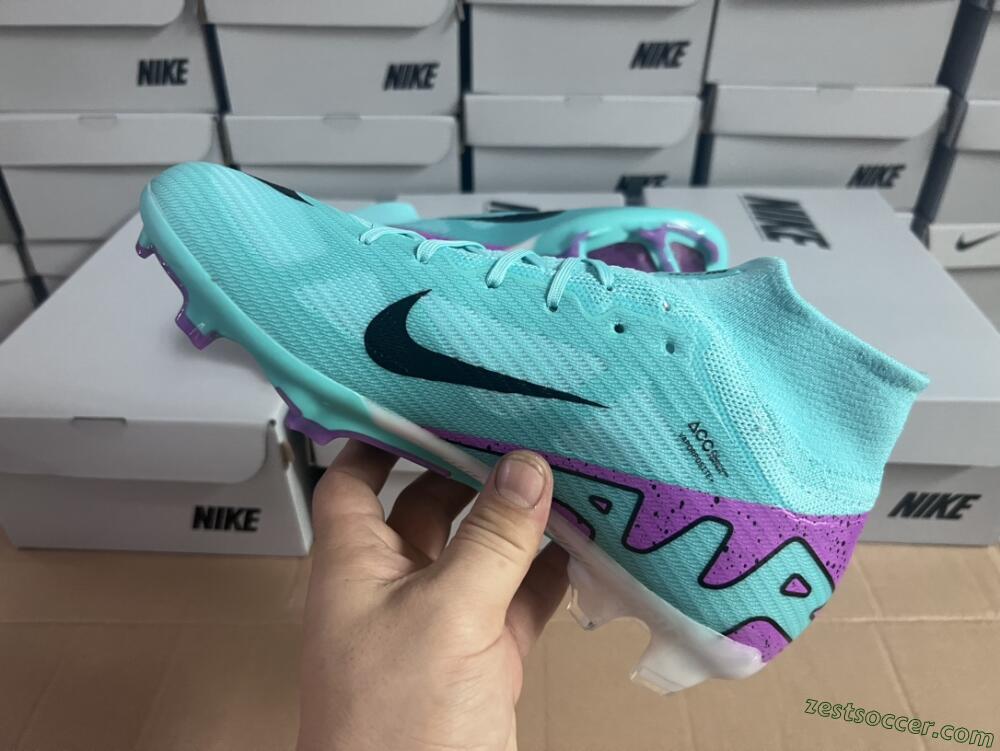 Nike Air Zoom Mercurial Superfly 9 Elite FG High-Tops Soccer Cleats - Blue/Black/Purple