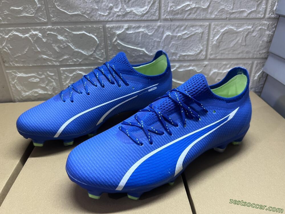 Puma Ultra Ultimate FG Low-Tops Soccer Cleats - Blue/White/Yellow