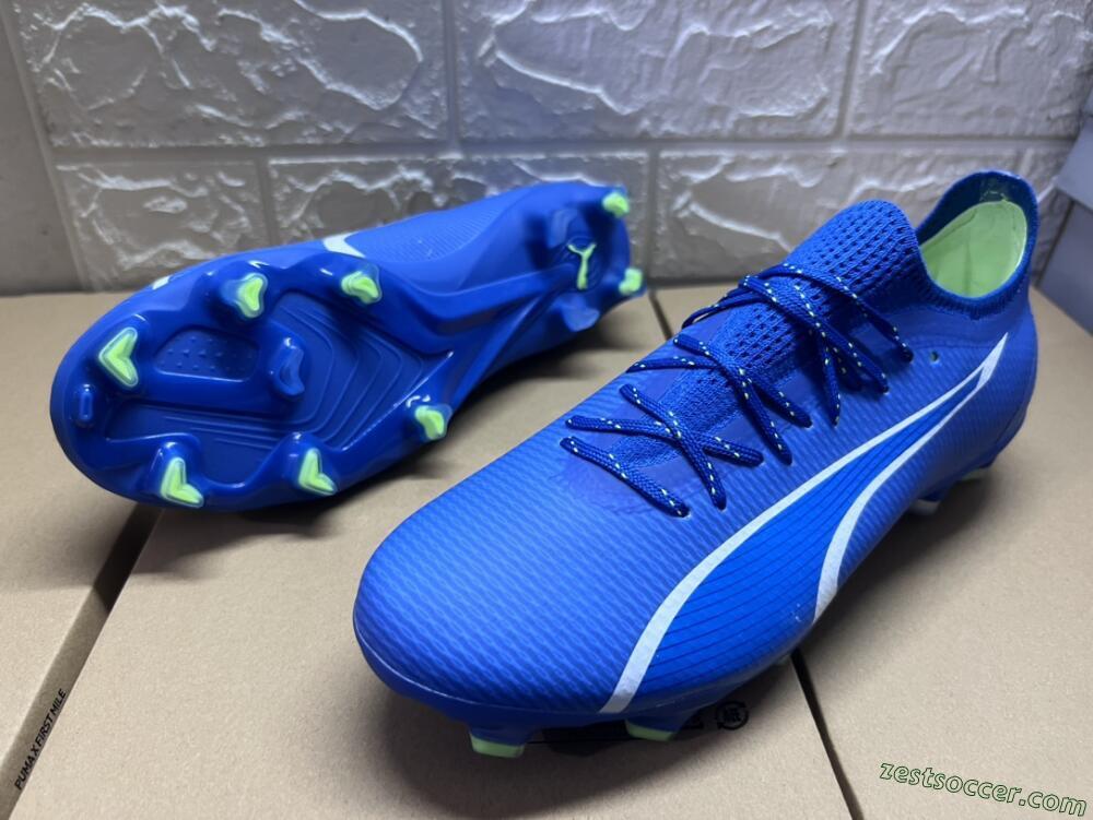 Puma Ultra Ultimate FG Low-Tops Soccer Cleats - Blue/White/Yellow