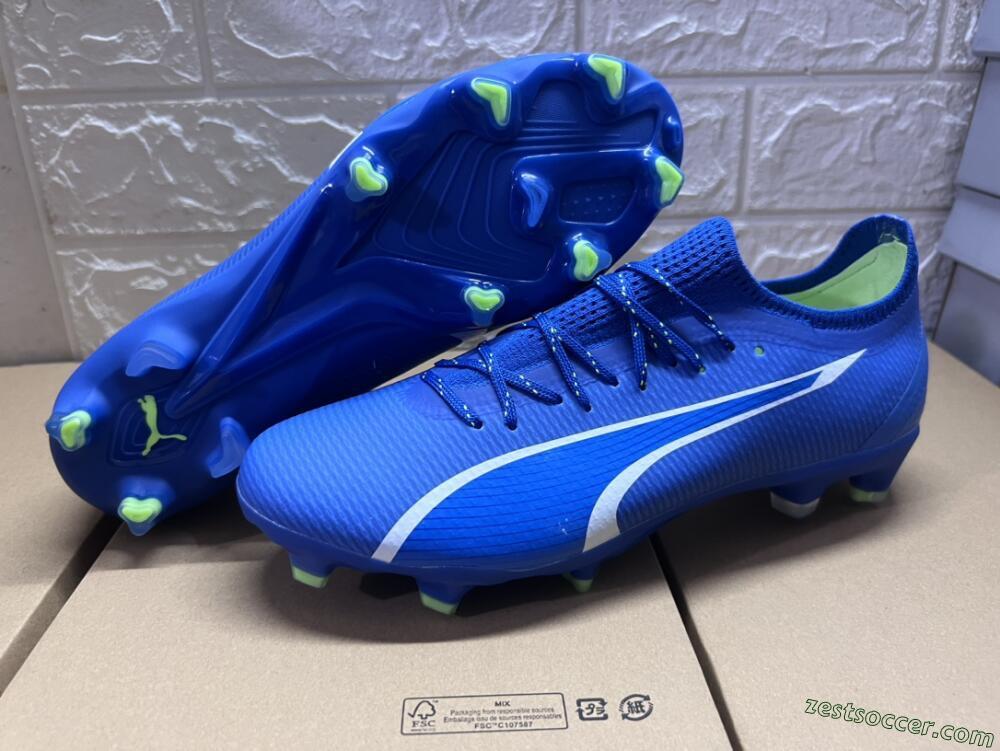 Puma Ultra Ultimate FG Low-Tops Soccer Cleats - Blue/White/Yellow