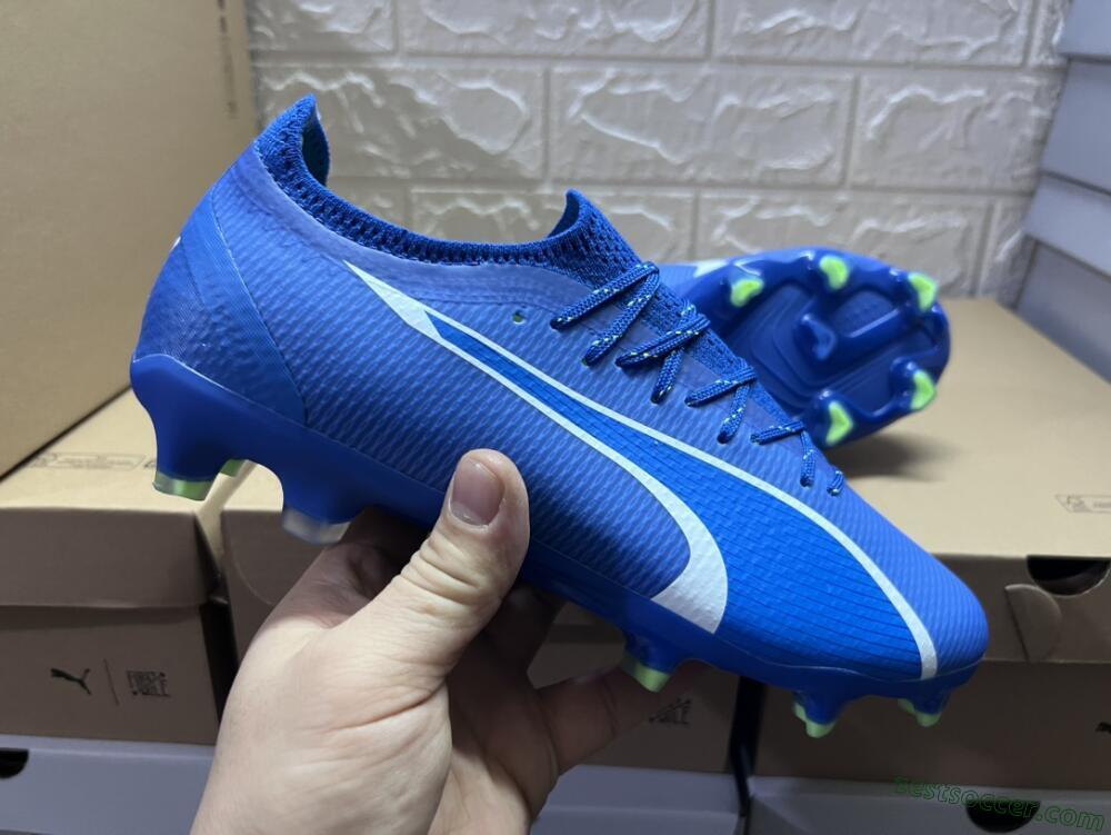 Puma Ultra Ultimate FG Low-Tops Soccer Cleats - Blue/White/Yellow