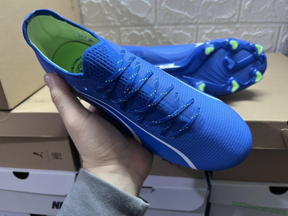 Puma Ultra Ultimate FG Low-Tops Soccer Cleats - Blue/White/Yellow
