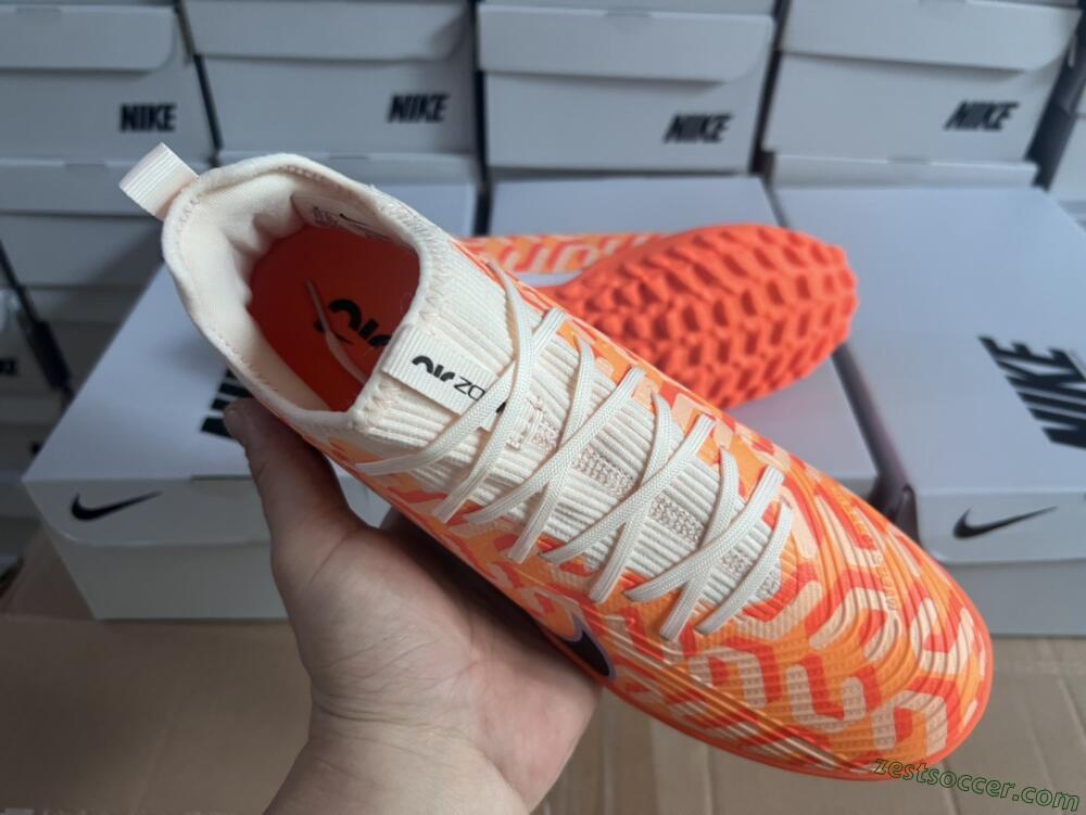 Nike Air Zoom Mercurial Vapor 15 Pro TF Low-Tops Soccer Shoes - Orange/Purple/Black