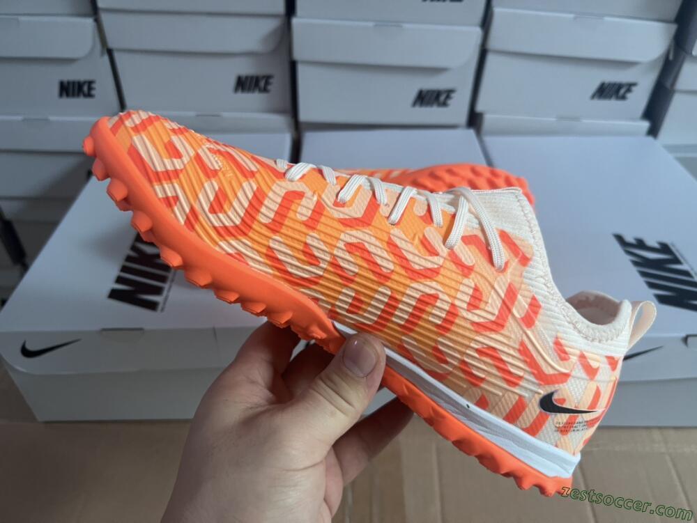 Nike Air Zoom Mercurial Vapor 15 Pro TF Low-Tops Soccer Shoes - Orange/Purple/Black