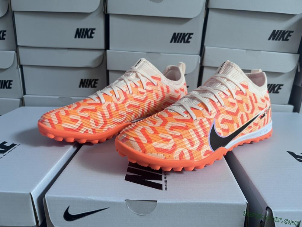 Nike Air Zoom Mercurial Vapor 15 Pro TF Low-Tops Soccer Shoes - Orange/Purple/Black
