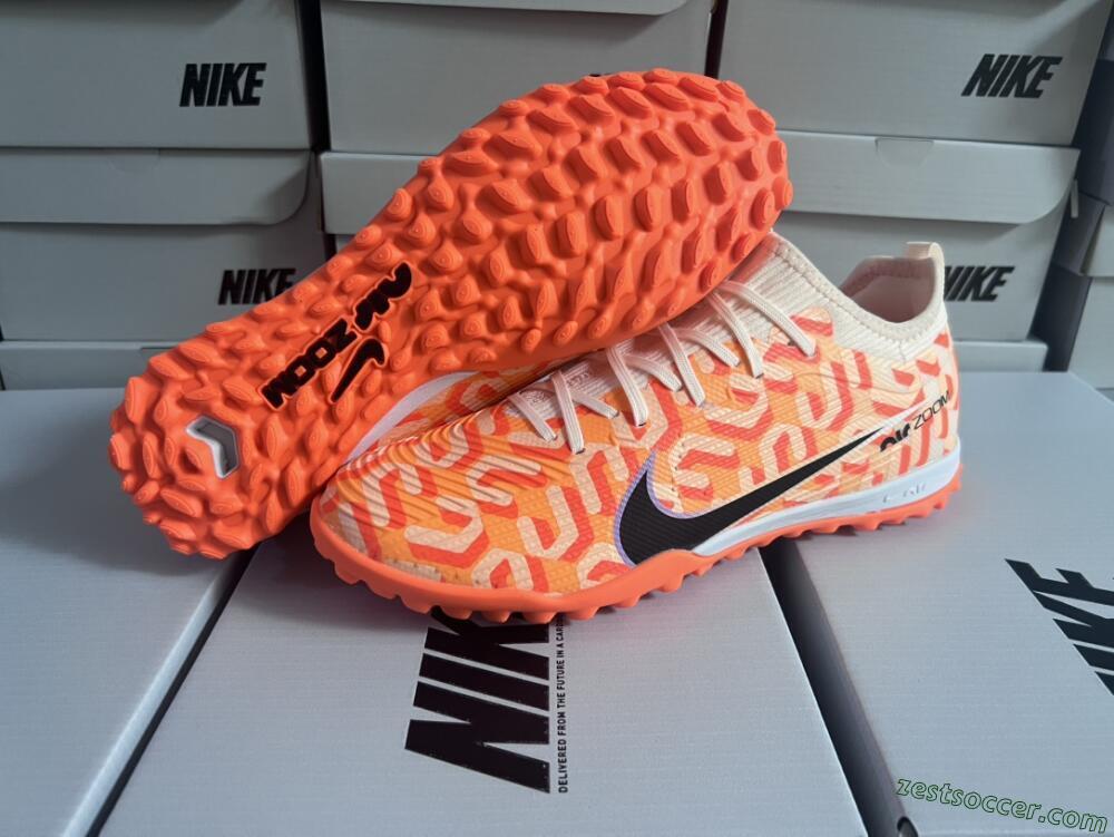 Nike Air Zoom Mercurial Vapor 15 Pro TF Low-Tops Soccer Shoes - Orange/Purple/Black