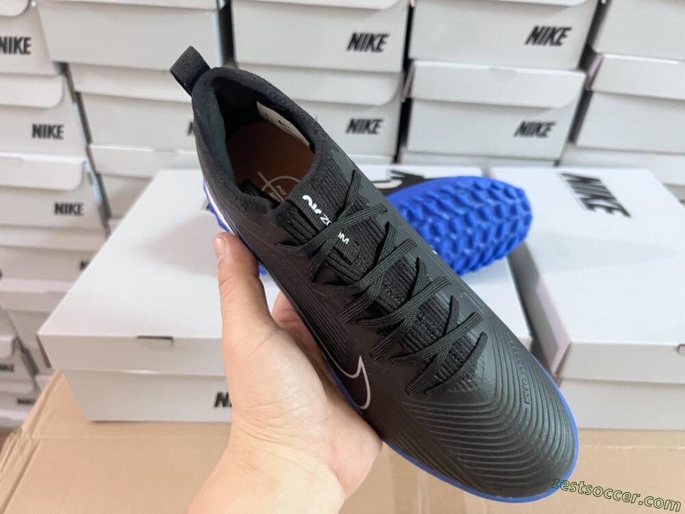 Nike Air Zoom Mercurial Vapor 15 Pro TF Low-Tops Soccer Shoes - Black/White/Blue