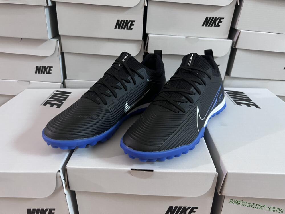 Nike Air Zoom Mercurial Vapor 15 Pro TF Low-Tops Soccer Shoes - Black/White/Blue