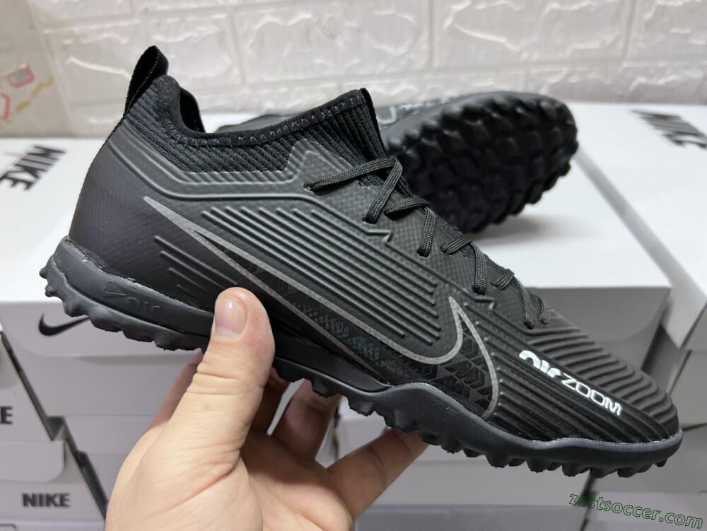 Nike Air Zoom Mercurial Vapor 15 Pro TF Low-Tops Soccer Shoes - Black/White/Yellow