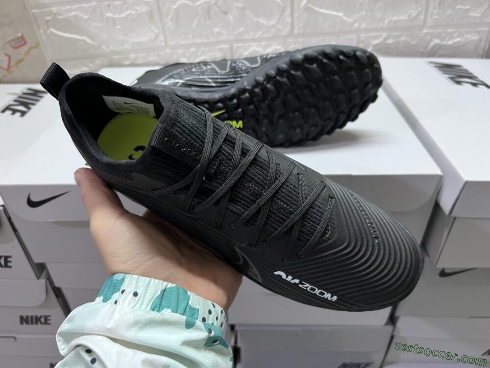 Nike Air Zoom Mercurial Vapor 15 Pro TF Low-Tops Soccer Shoes - Black/White/Yellow