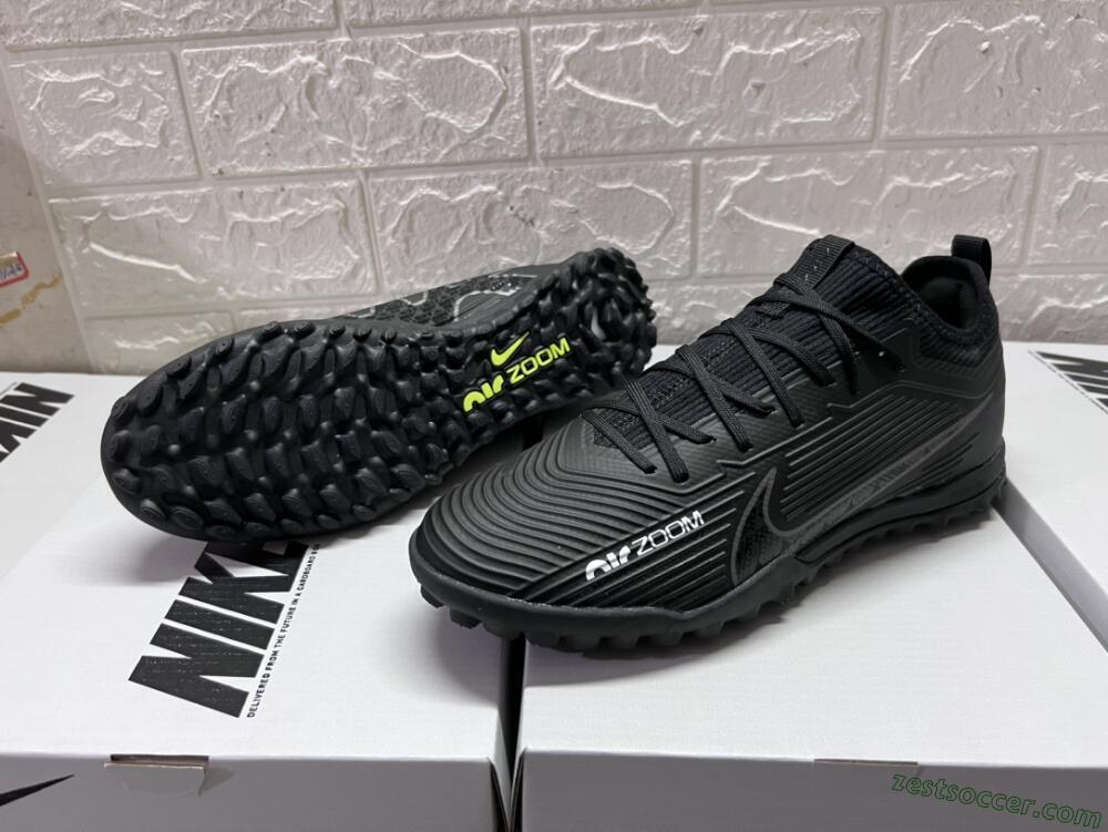 Nike Air Zoom Mercurial Vapor 15 Pro TF Low-Tops Soccer Shoes - Black/White/Yellow