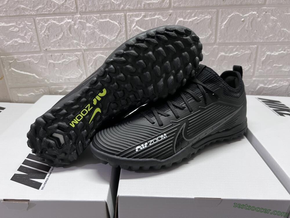Nike Air Zoom Mercurial Vapor 15 Pro TF Low-Tops Soccer Shoes - Black/White/Yellow