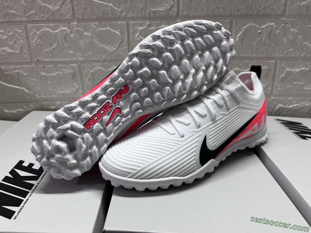 Nike Air Zoom Mercurial Vapor 15 Pro TF Low-Tops Soccer Shoes - White/Black/Red