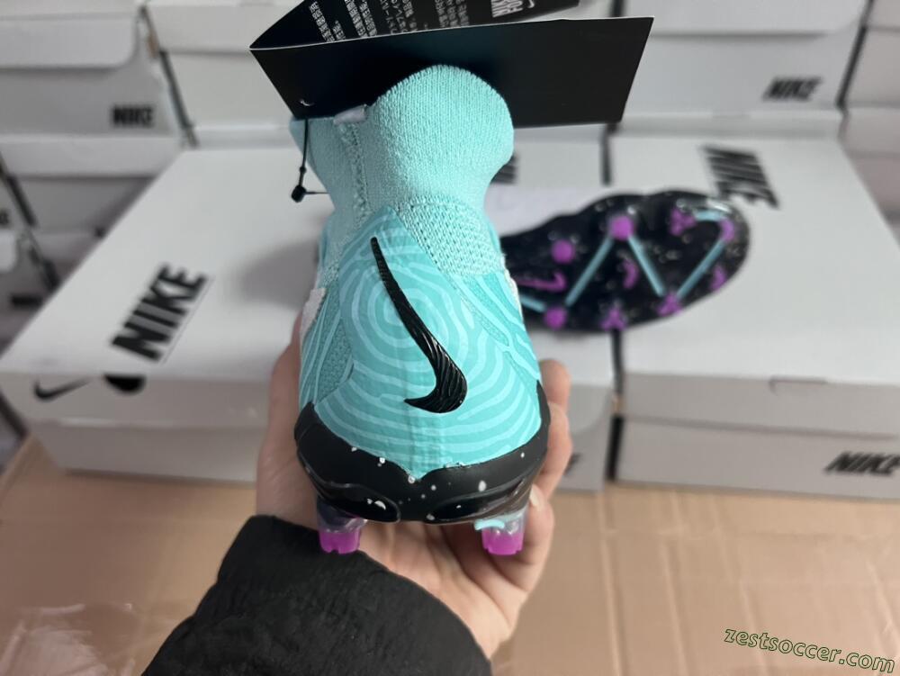 Nike Phantom GX Elite DF FG High-Tops Soccer Cleats - White/Purple/Jade