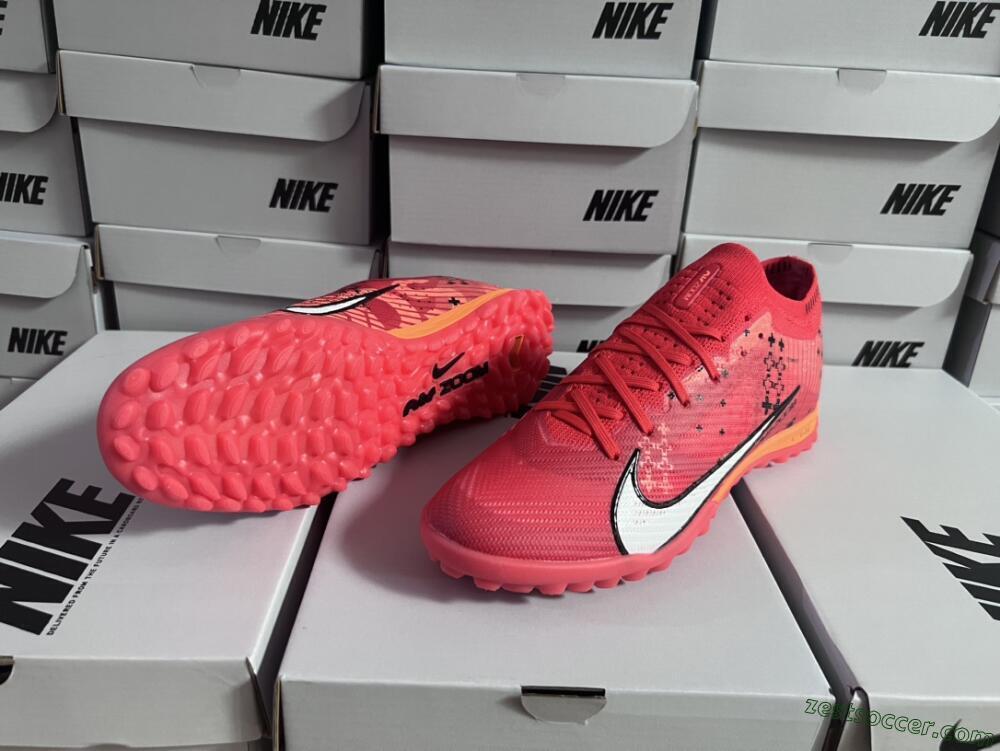Nike Air Zoom Mercurial Vapor 15 Pro TF Low-Tops Soccer Shoes - Red/White/Black