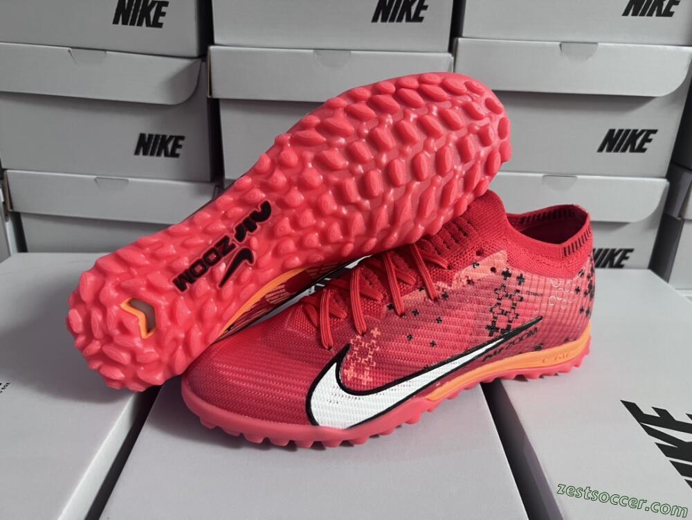 Nike Air Zoom Mercurial Vapor 15 Pro TF Low-Tops Soccer Shoes - Red/White/Black