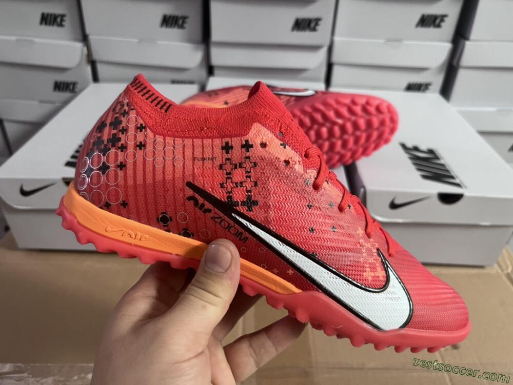 Nike Air Zoom Mercurial Vapor 15 Pro TF Low-Tops Soccer Shoes - Red/White/Black