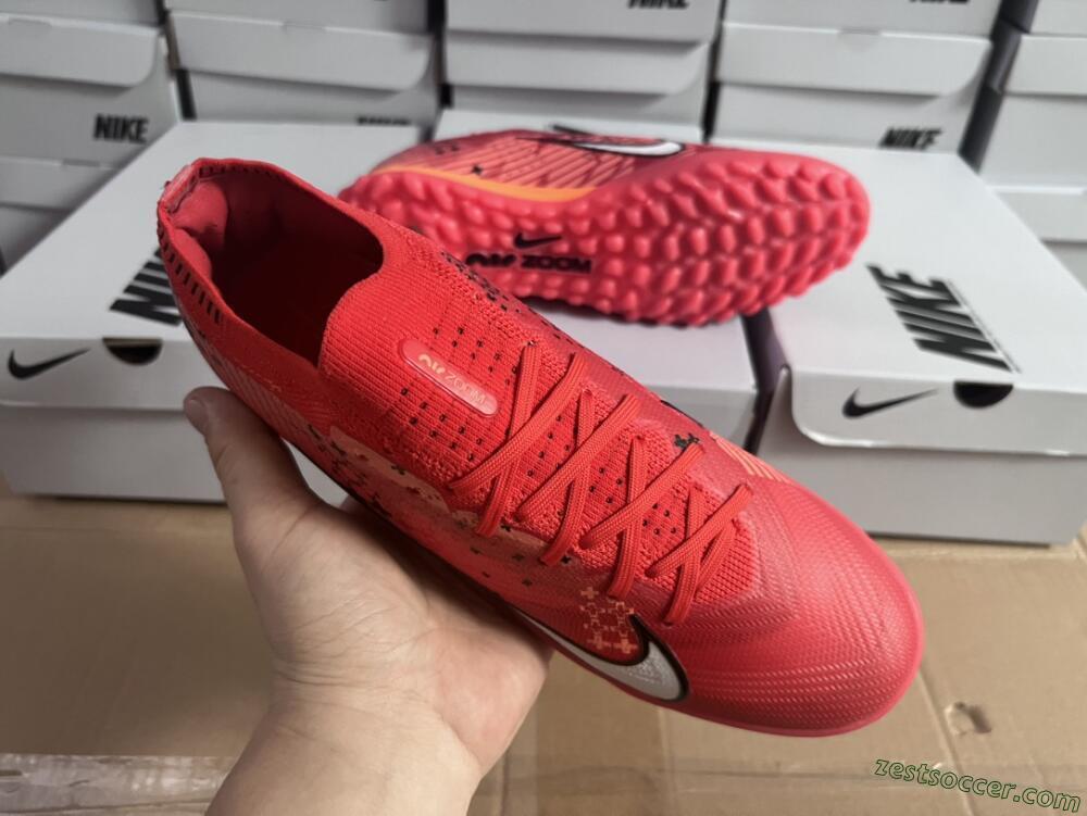 Nike Air Zoom Mercurial Vapor 15 Pro TF Low-Tops Soccer Shoes - Red/White/Black