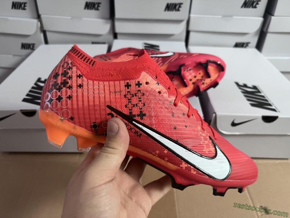 Nike AIR Zoom Mercurial Vapor 15 Elite FG Low-Tops Soccer Cleats - Orange/White/Black