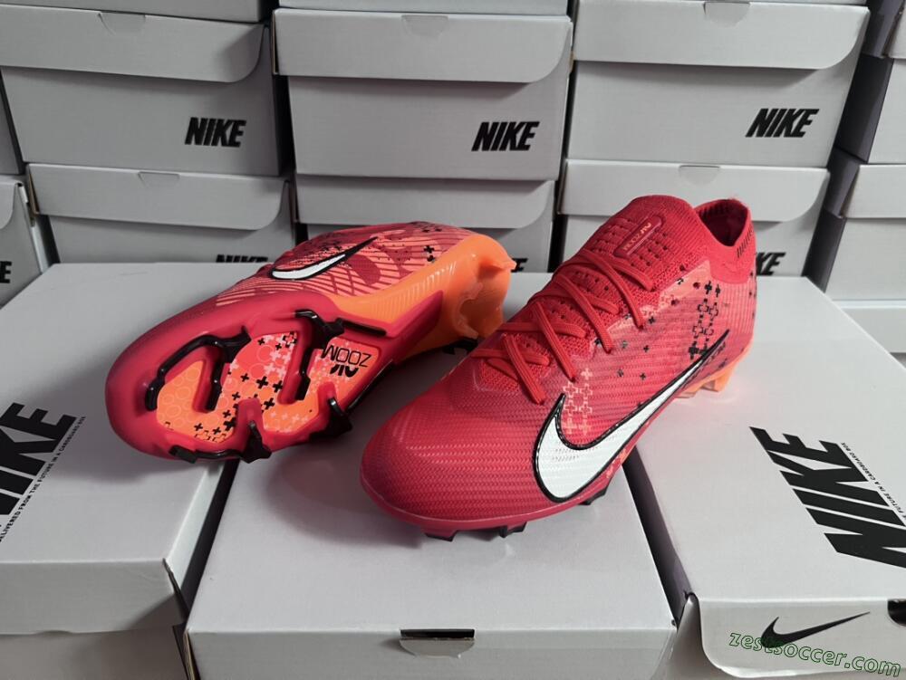 Nike AIR Zoom Mercurial Vapor 15 Elite FG Low-Tops Soccer Cleats - Orange/White/Black