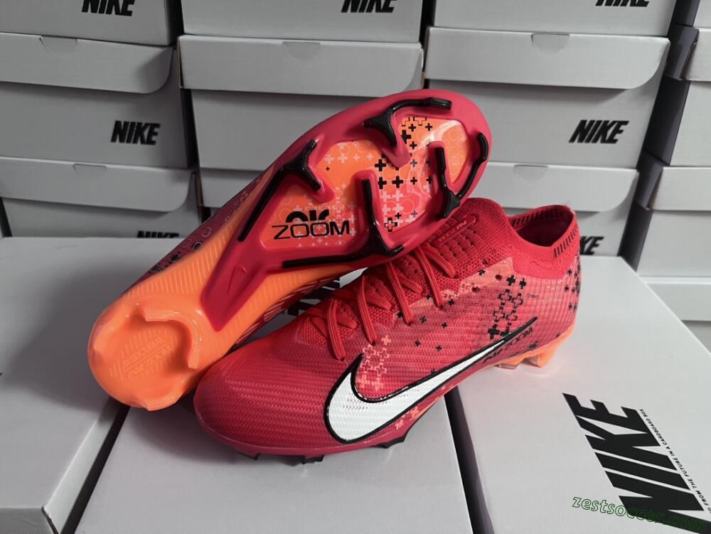 Nike AIR Zoom Mercurial Vapor 15 Elite FG Low-Tops Soccer Cleats - Orange/White/Black