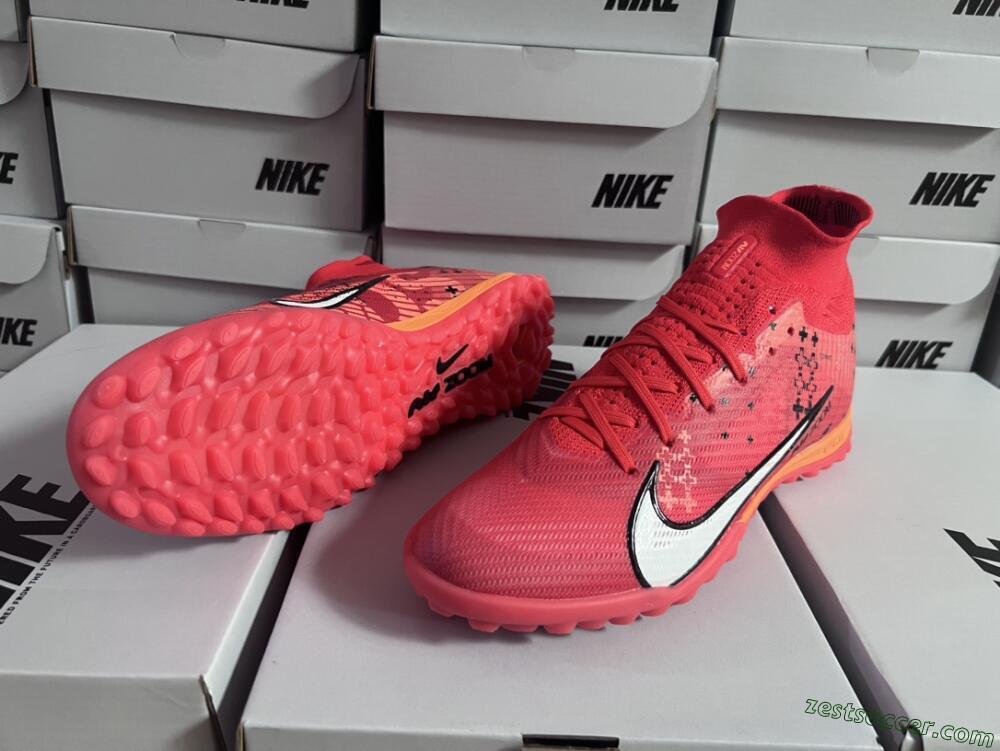 Nike Air Zoom Mercurial Superfly 9 Elite TF High-Tops Soccer Shoes - Red/White/Black