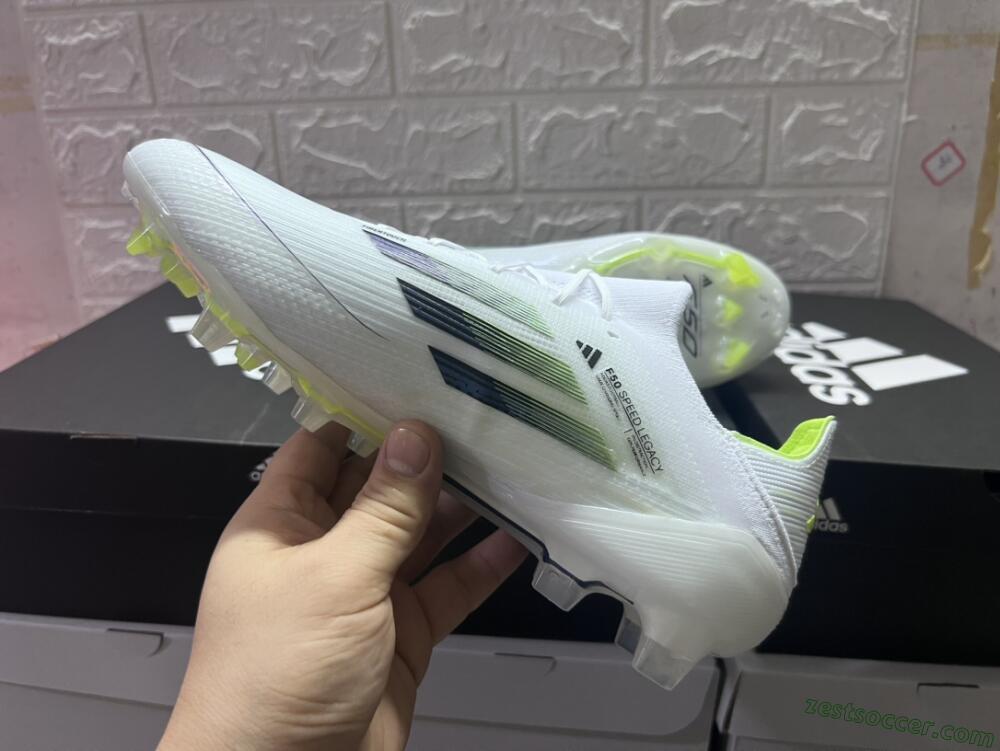 Adidas F50 Adizero FG Low-Tops Soccer Cleats - White/Black/Yellow
