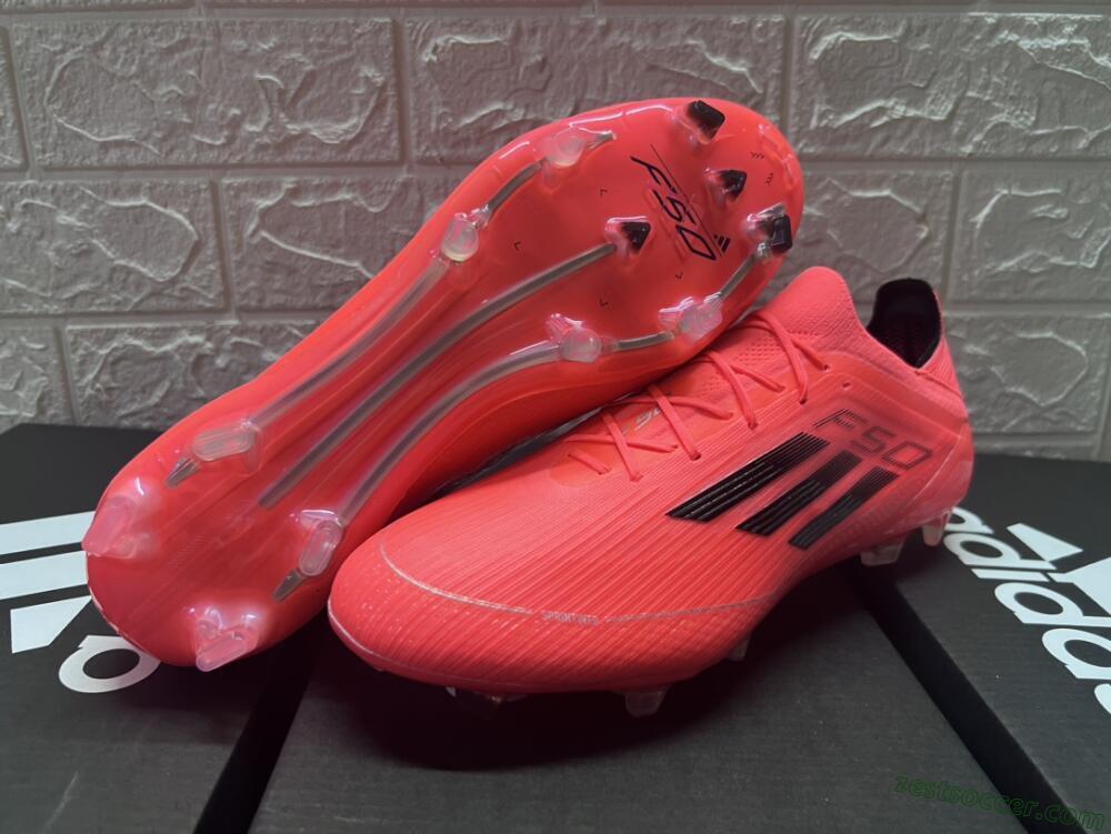 Adidas F50 Adizero FG Low-Tops Soccer Cleats - Red/Black