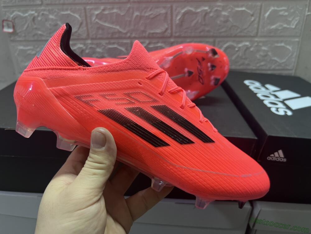 Adidas F50 Adizero FG Low-Tops Soccer Cleats - Red/Black