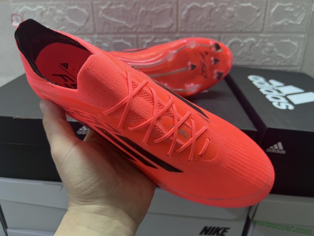 Adidas F50 Adizero FG Low-Tops Soccer Cleats - Red/Black