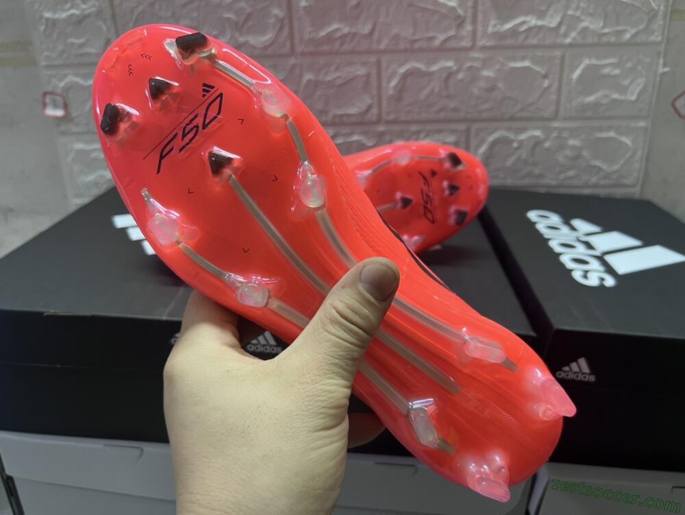 Adidas F50 Adizero FG Low-Tops Soccer Cleats - Red/Black
