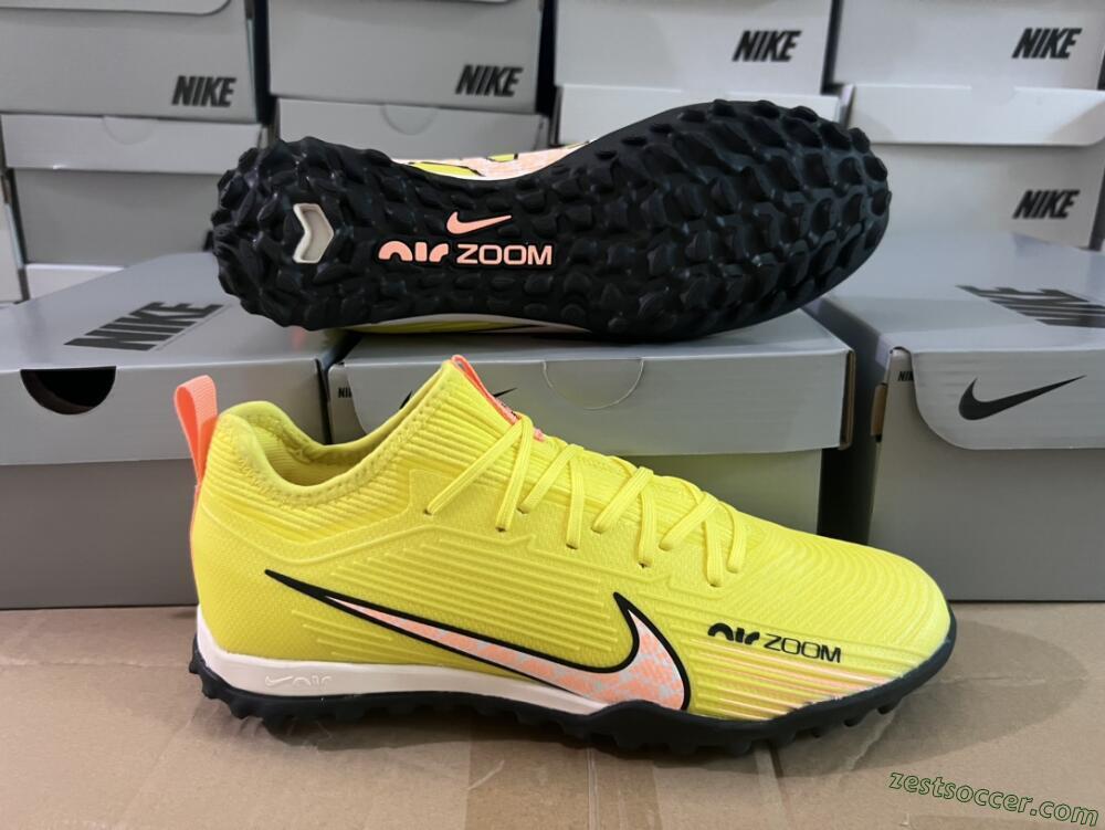 Nike Air Zoom Mercurial Vapor 15 Pro TF Low-Tops Soccer Shoes - Yellow/Pink/White/Black