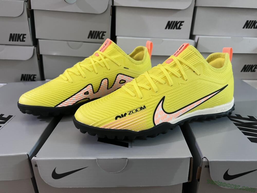 Nike Air Zoom Mercurial Vapor 15 Pro TF Low-Tops Soccer Shoes - Yellow/Pink/White/Black