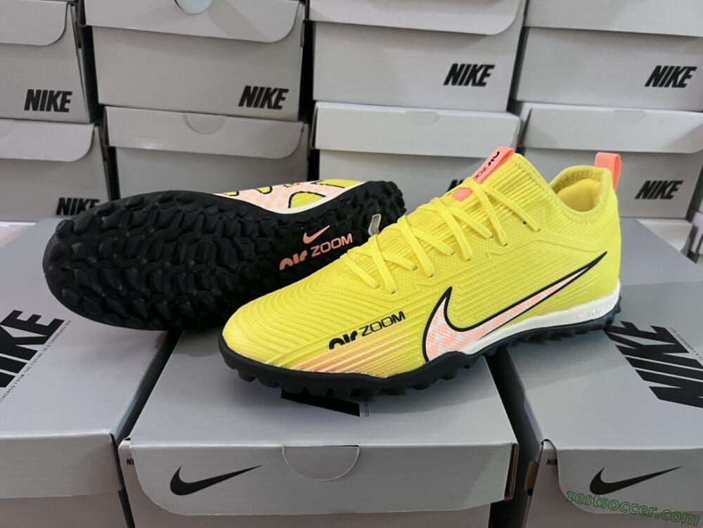 Nike Air Zoom Mercurial Vapor 15 Pro TF Low-Tops Soccer Shoes - Yellow/Pink/White/Black