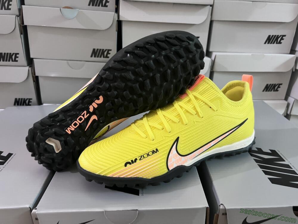 Nike Air Zoom Mercurial Vapor 15 Pro TF Low-Tops Soccer Shoes - Yellow/Pink/White/Black