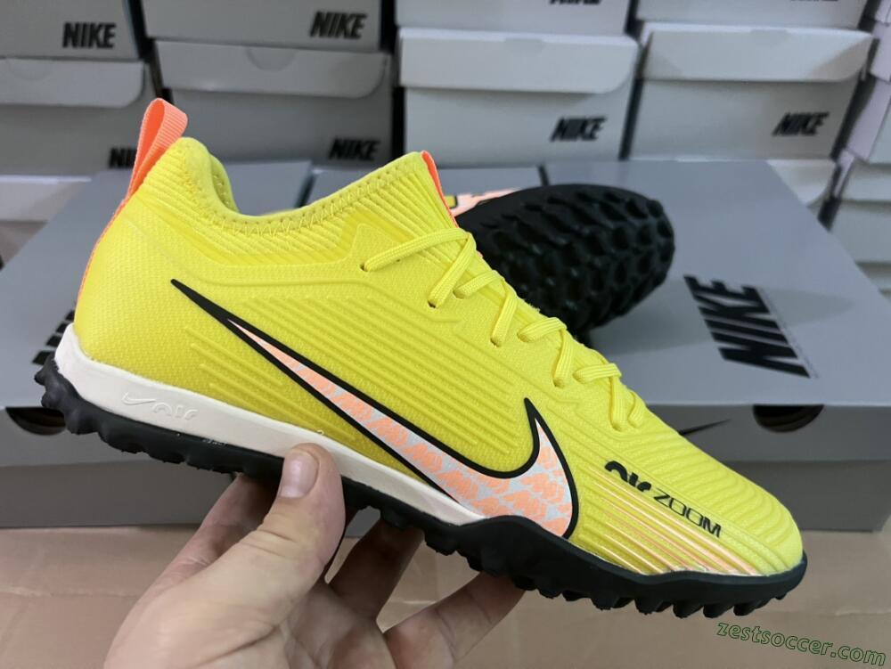 Nike Air Zoom Mercurial Vapor 15 Pro TF Low-Tops Soccer Shoes - Yellow/Pink/White/Black