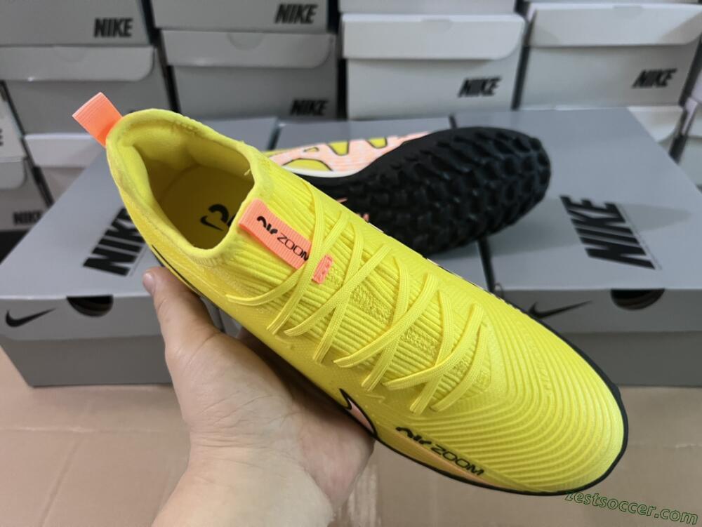 Nike Air Zoom Mercurial Vapor 15 Pro TF Low-Tops Soccer Shoes - Yellow/Pink/White/Black