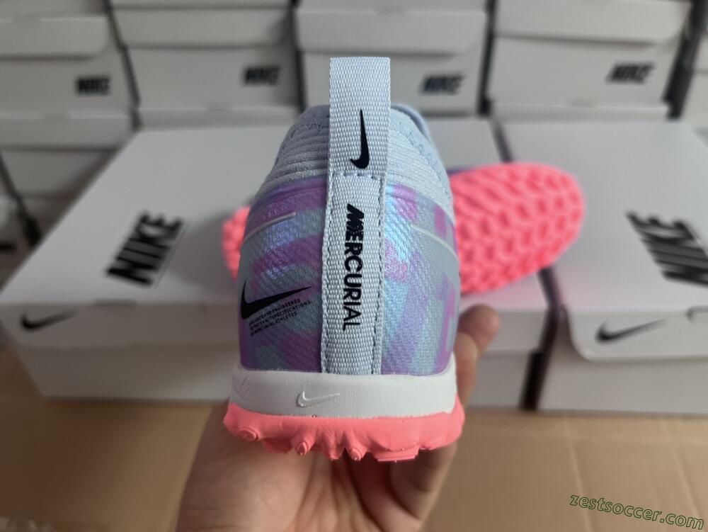 Nike Air Zoom Mercurial Vapor 15 Pro TF Low-Tops Soccer Shoes - Silver/Purple/Red