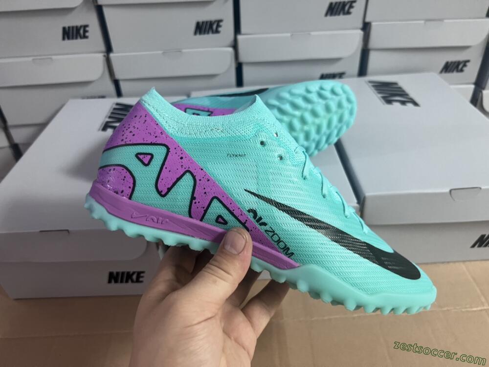 Nike Air Zoom Mercurial Vapor 15 Elite TF Low-Tops Soccer Shoes - Blue/Black/Purple