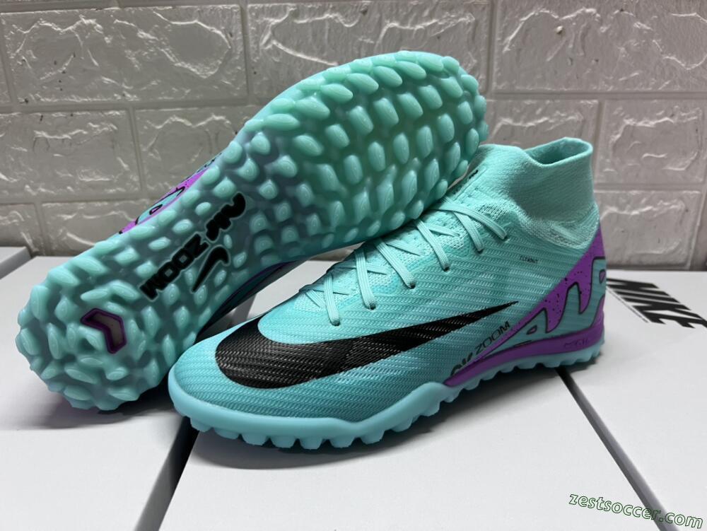 Nike Air Zoom Mercurial Superfly 9 Elite TF High-Tops Soccer Shoes - Blue/Black/Purple