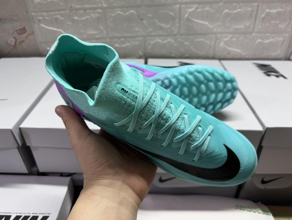Nike Air Zoom Mercurial Superfly 9 Elite TF High-Tops Soccer Shoes - Blue/Black/Purple