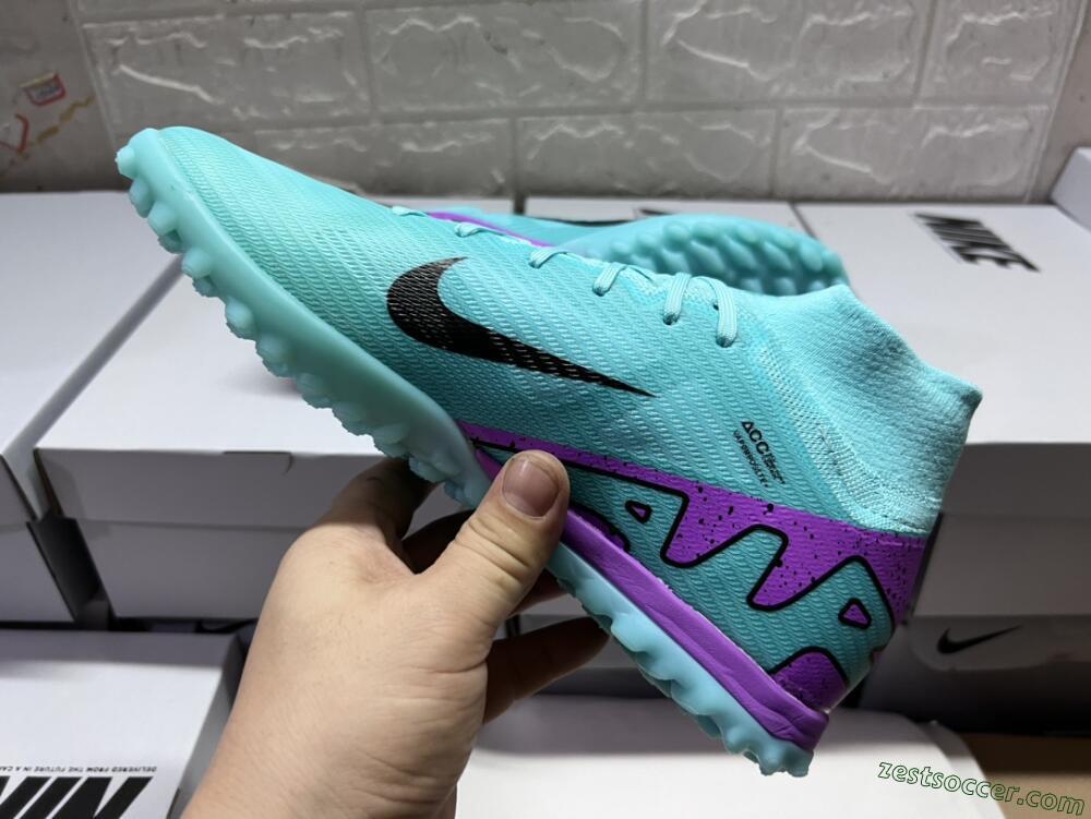 Nike Air Zoom Mercurial Superfly 9 Elite TF High-Tops Soccer Shoes - Blue/Black/Purple