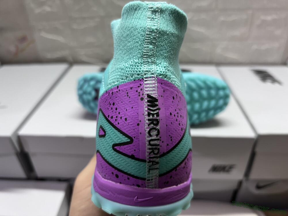 Nike Air Zoom Mercurial Superfly 9 Elite TF High-Tops Soccer Shoes - Blue/Black/Purple
