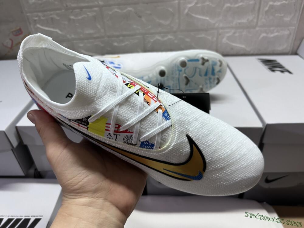 Harry Kane X Nike Phantom GX Elite FG Low-Tops Soccer Cleats - White/Rainbow