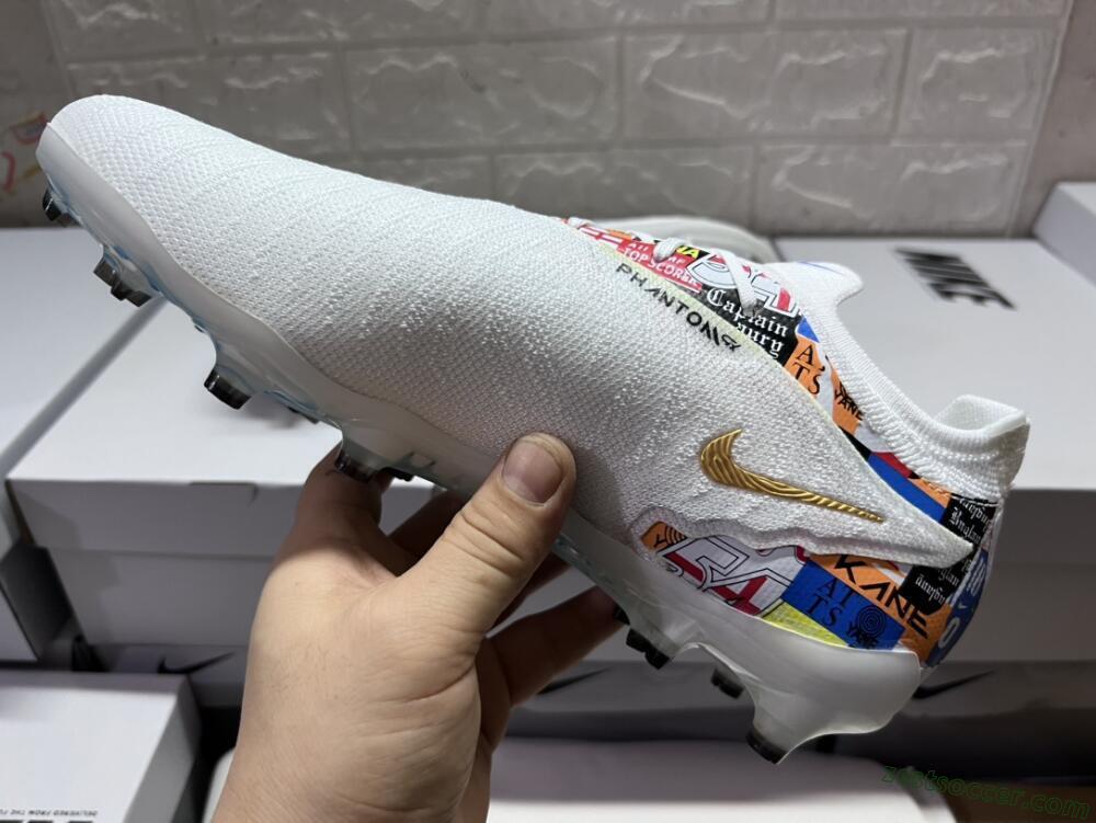 Harry Kane X Nike Phantom GX Elite FG Low-Tops Soccer Cleats - White/Rainbow