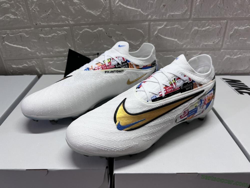 Harry Kane X Nike Phantom GX Elite FG Low-Tops Soccer Cleats - White/Rainbow