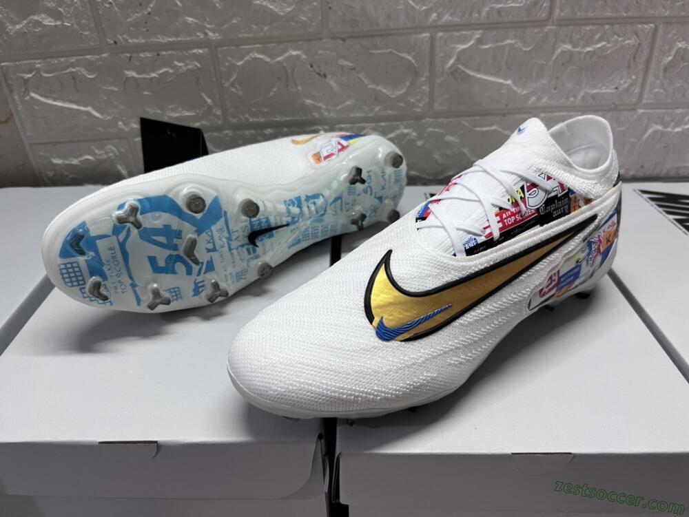 Harry Kane X Nike Phantom GX Elite FG Low-Tops Soccer Cleats - White/Rainbow